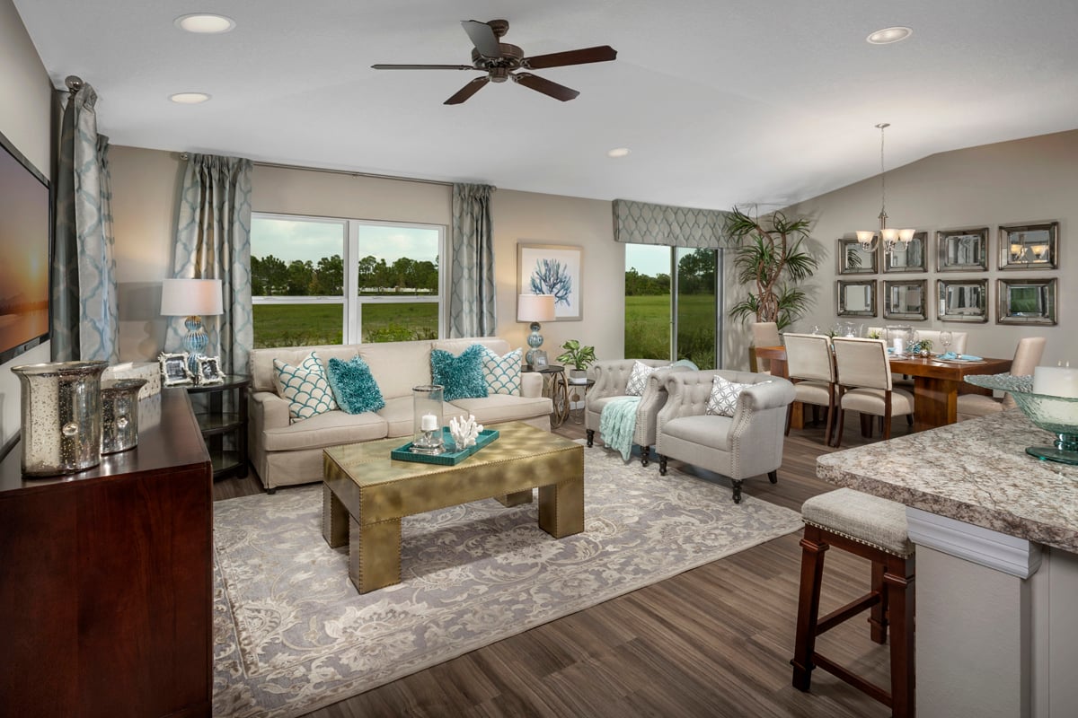 KB model home great room in Port St. Lucie, FL