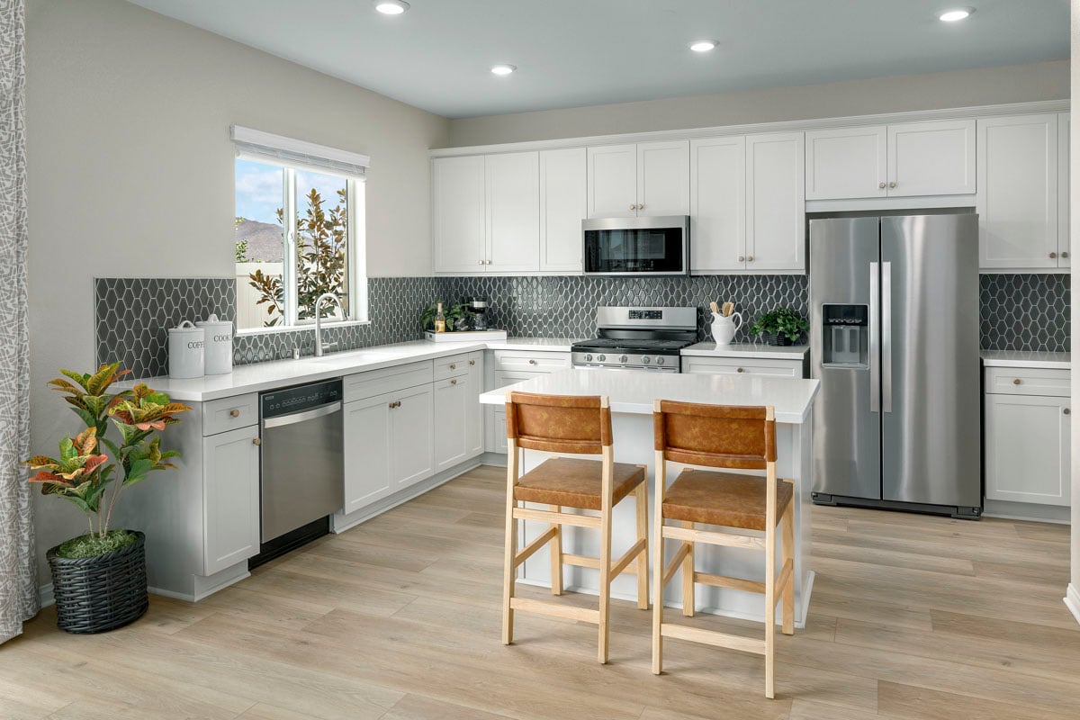 KB model home kitchen in Winchester, CA
