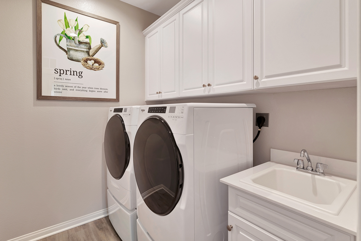 Upgraded cabinets at laundry