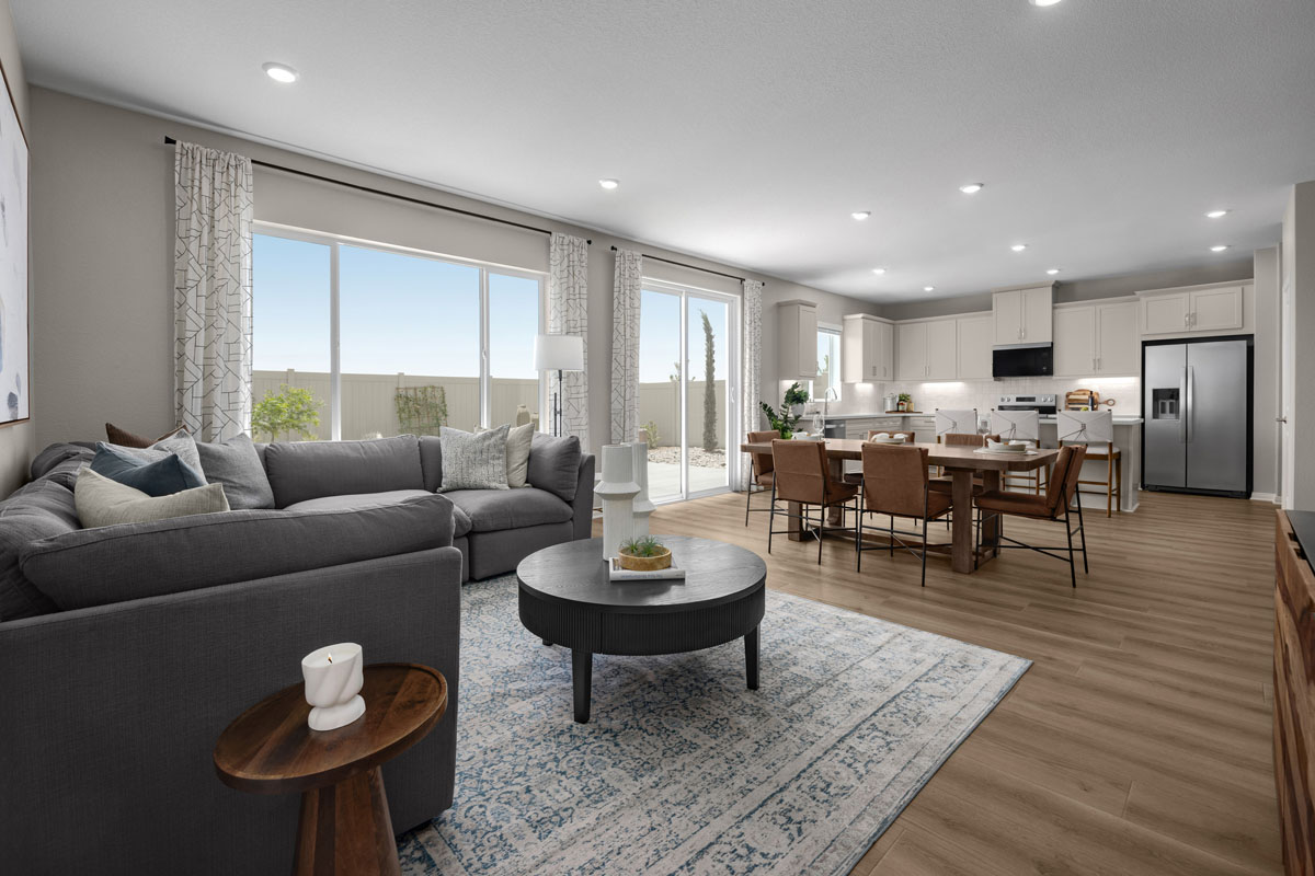 KB model home great room in Perris, CA