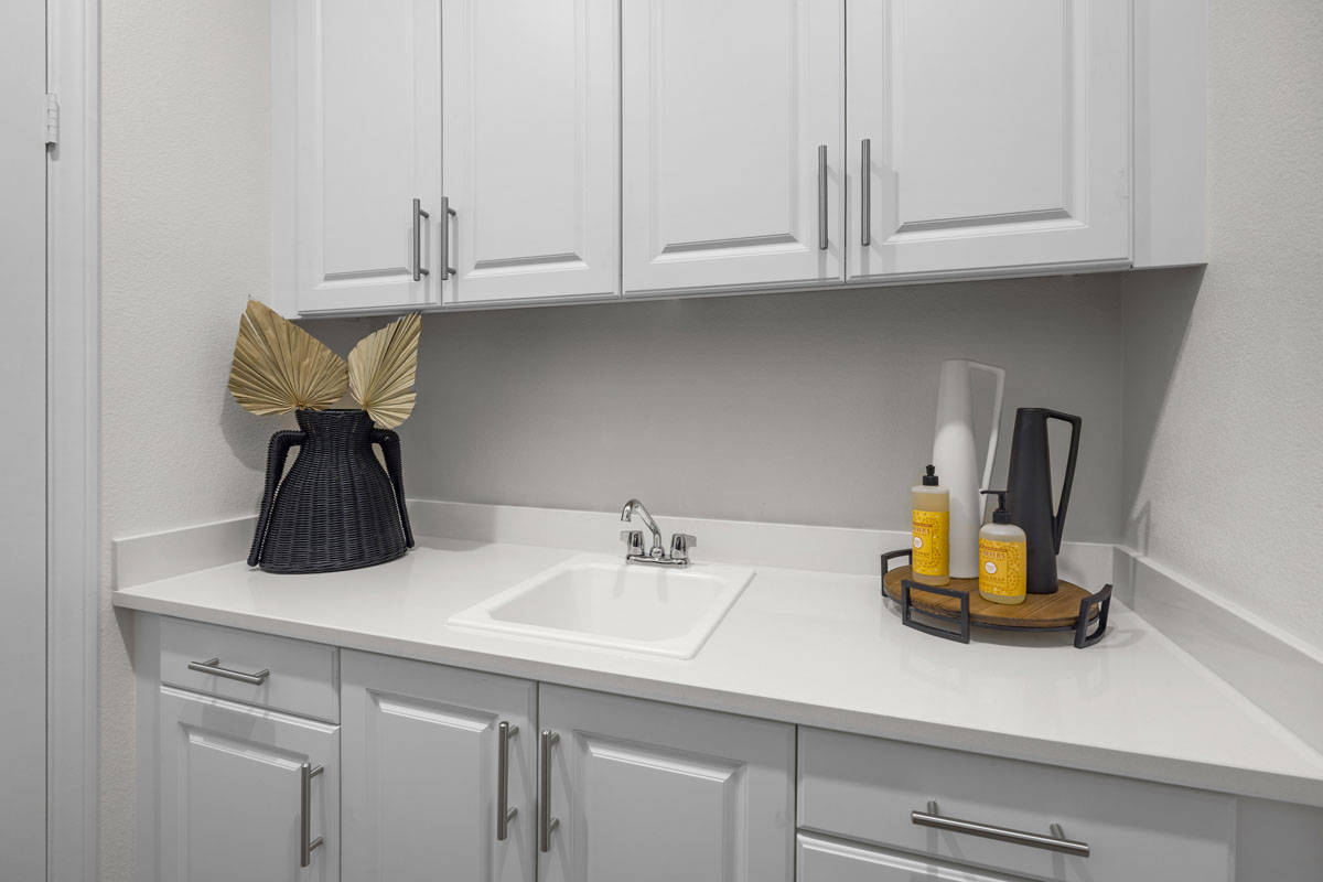 Optional laundry sink and cabinets