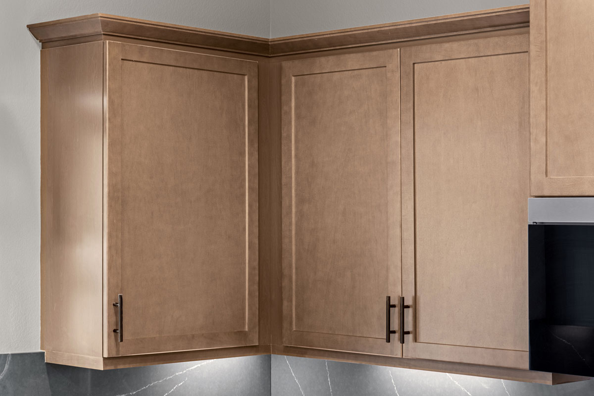 Optional Shaker-style maple cabinets