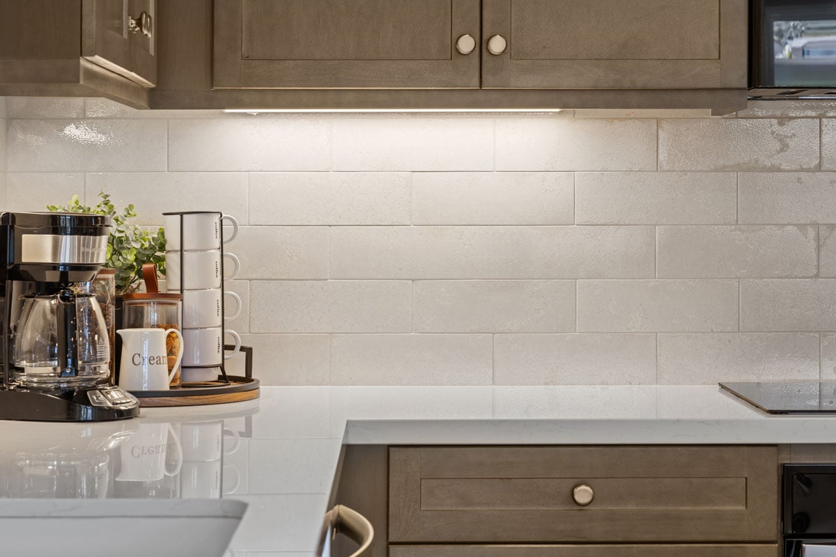 Optional custom tile kitchen backsplash