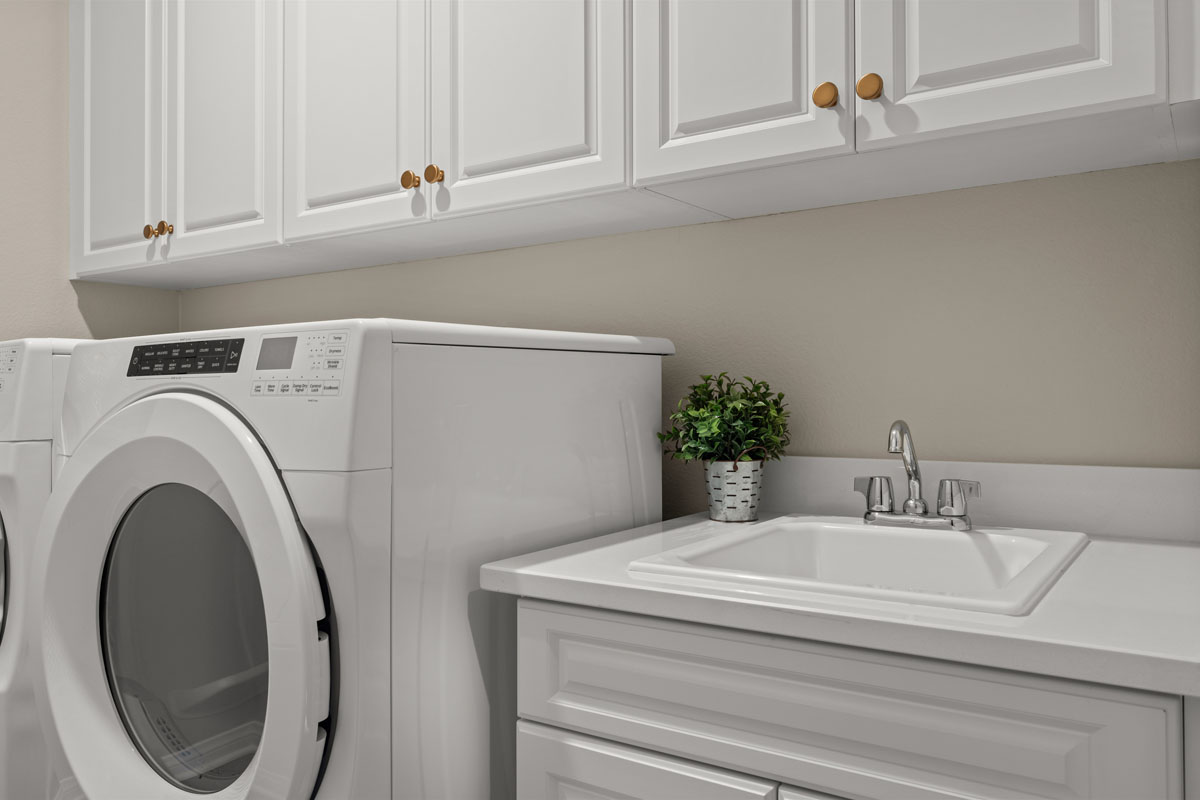 Optional laundry sink and cabinets