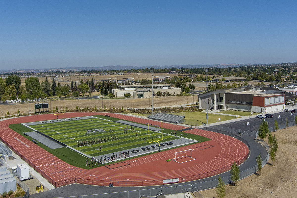 Twelve Bridges High School track and football field