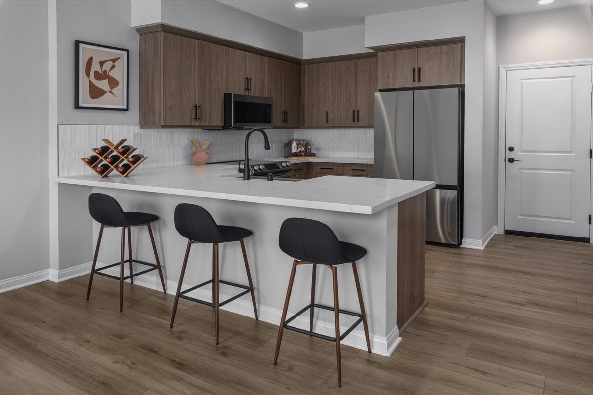 KB model home kitchen in Spring Valley, CA