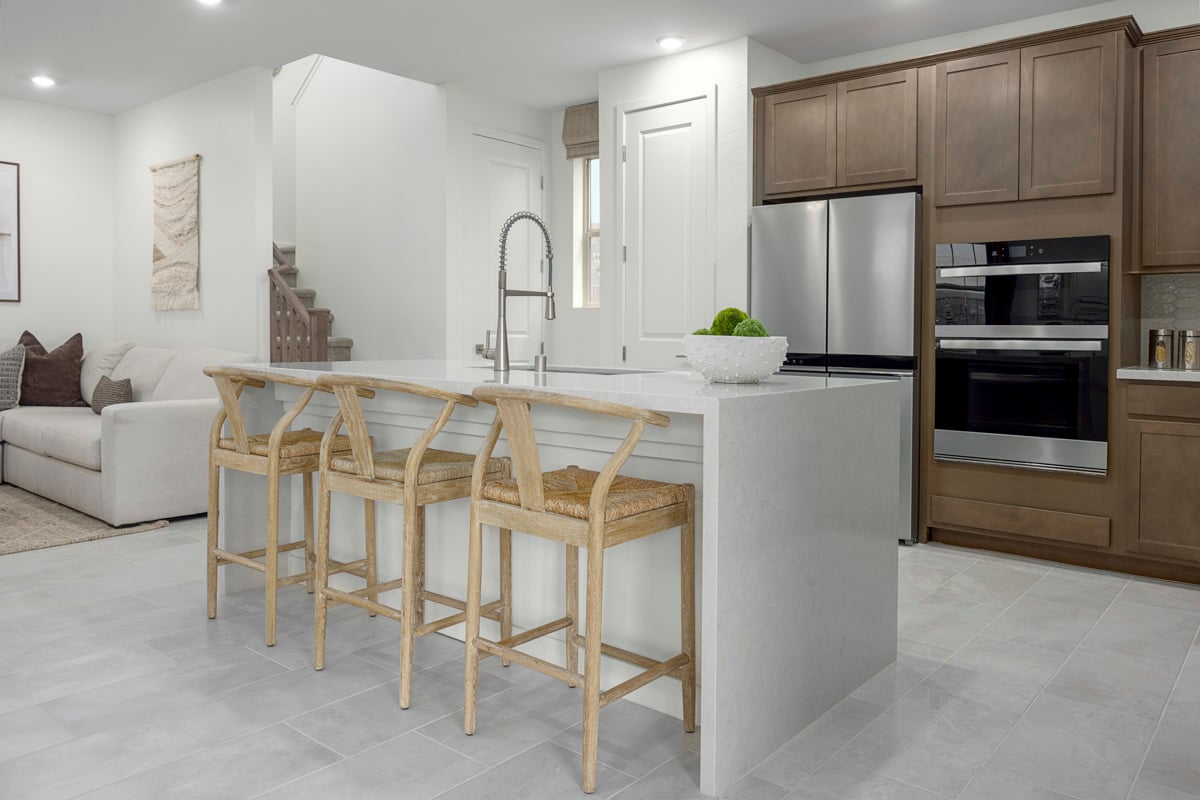 Waterfall kitchen island