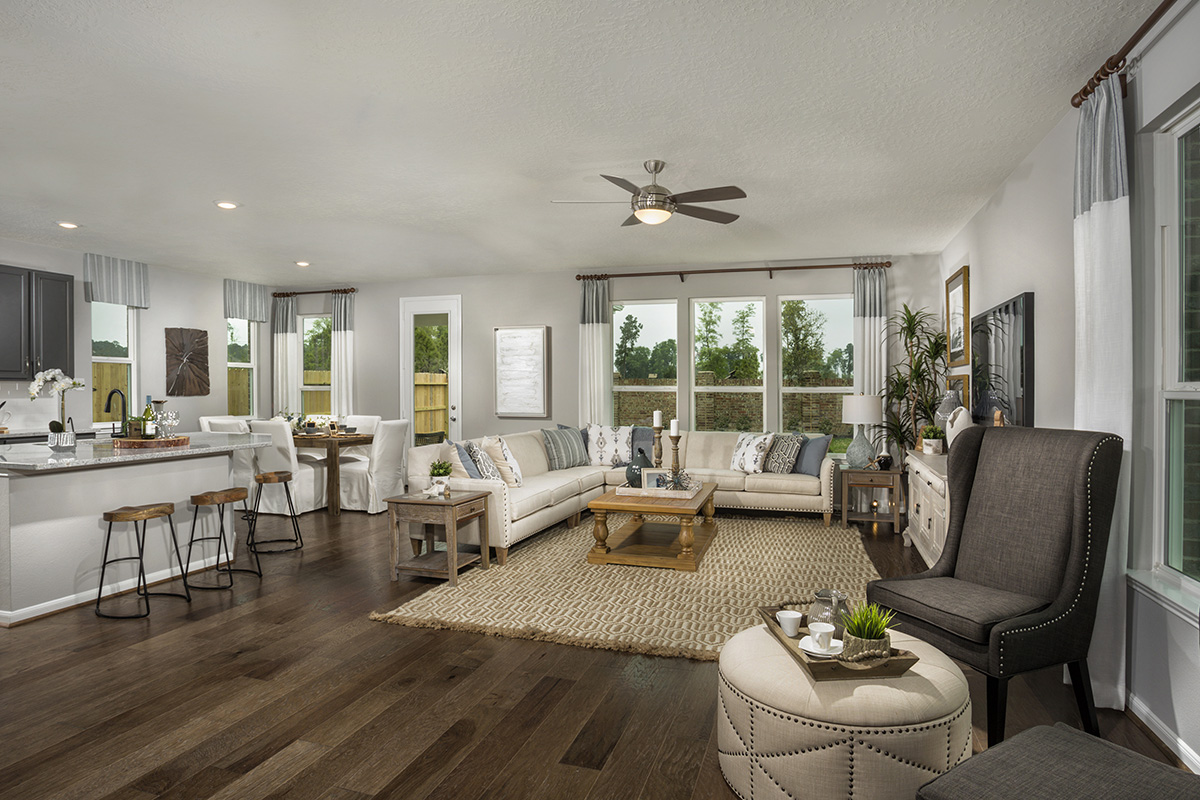 New Homes in Houston, TX - Lakewood Pines Trails Plan 2646 Great Room