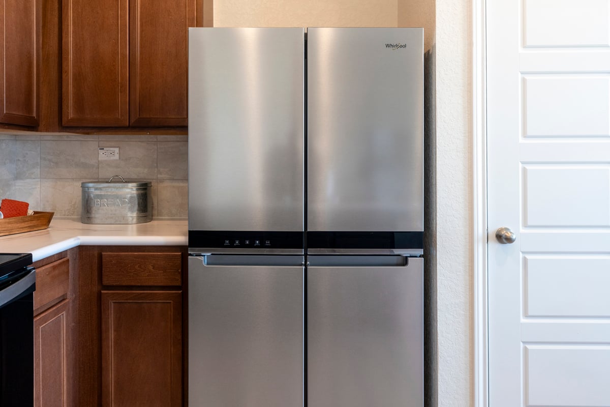 Stainless steel side-by-side refrigerator