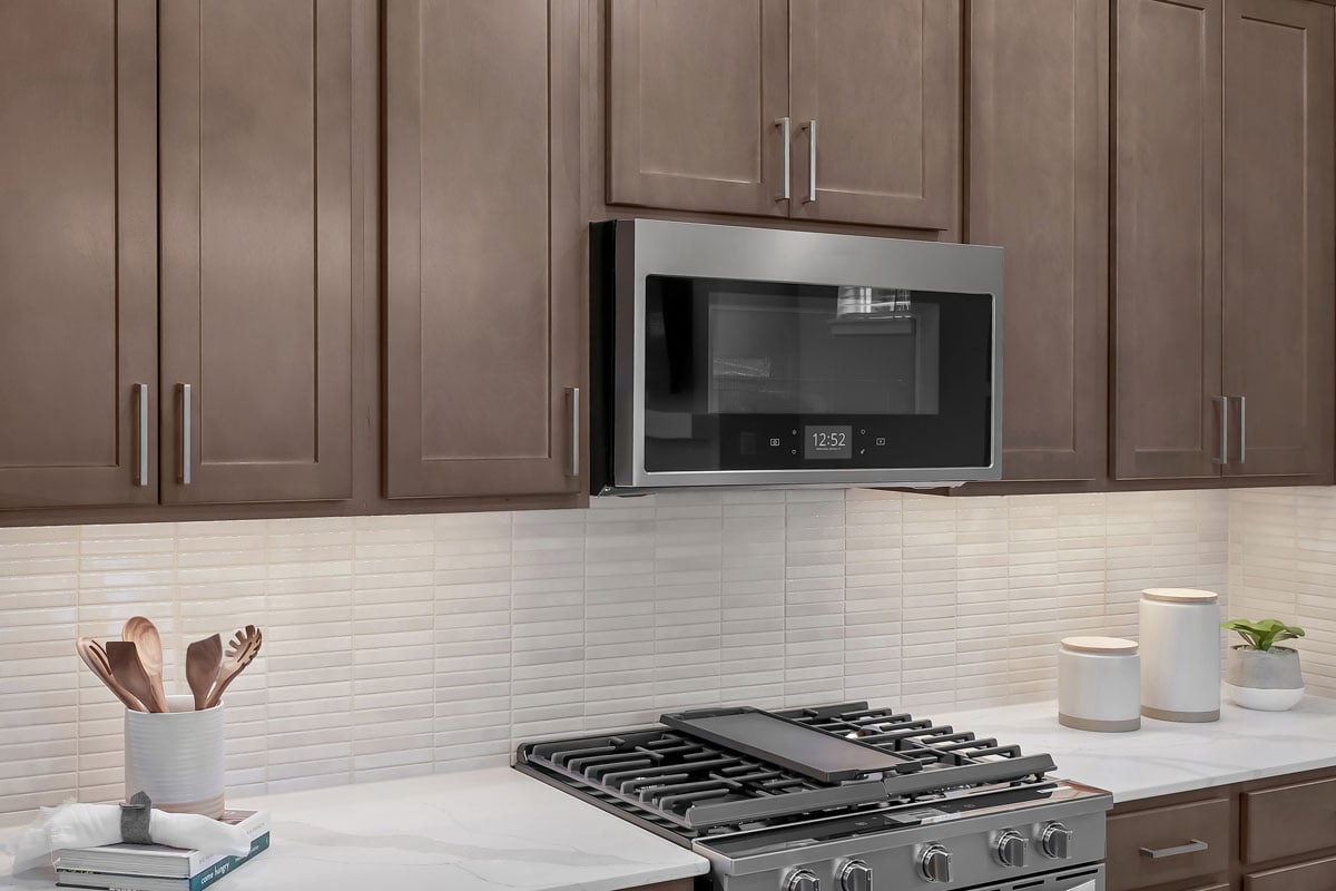 Full-height kitchen tile backsplash